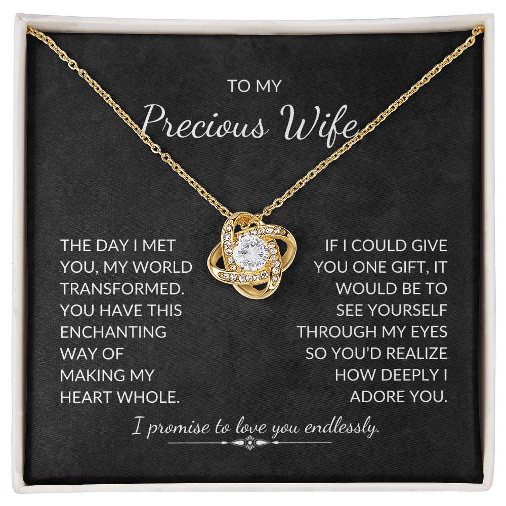 To My Wife - Through My Eyes - Love Knot Necklace