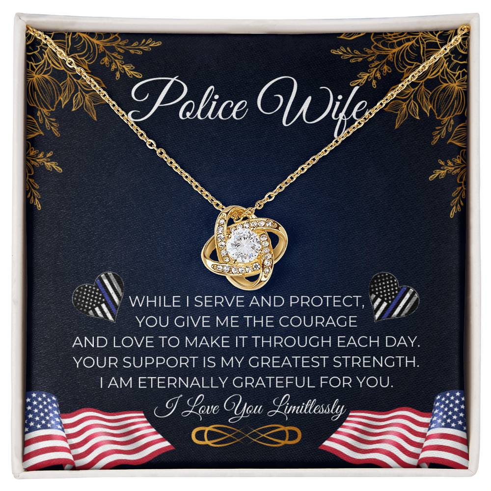 Police Wife - Courage & Love - Love Knot Necklace