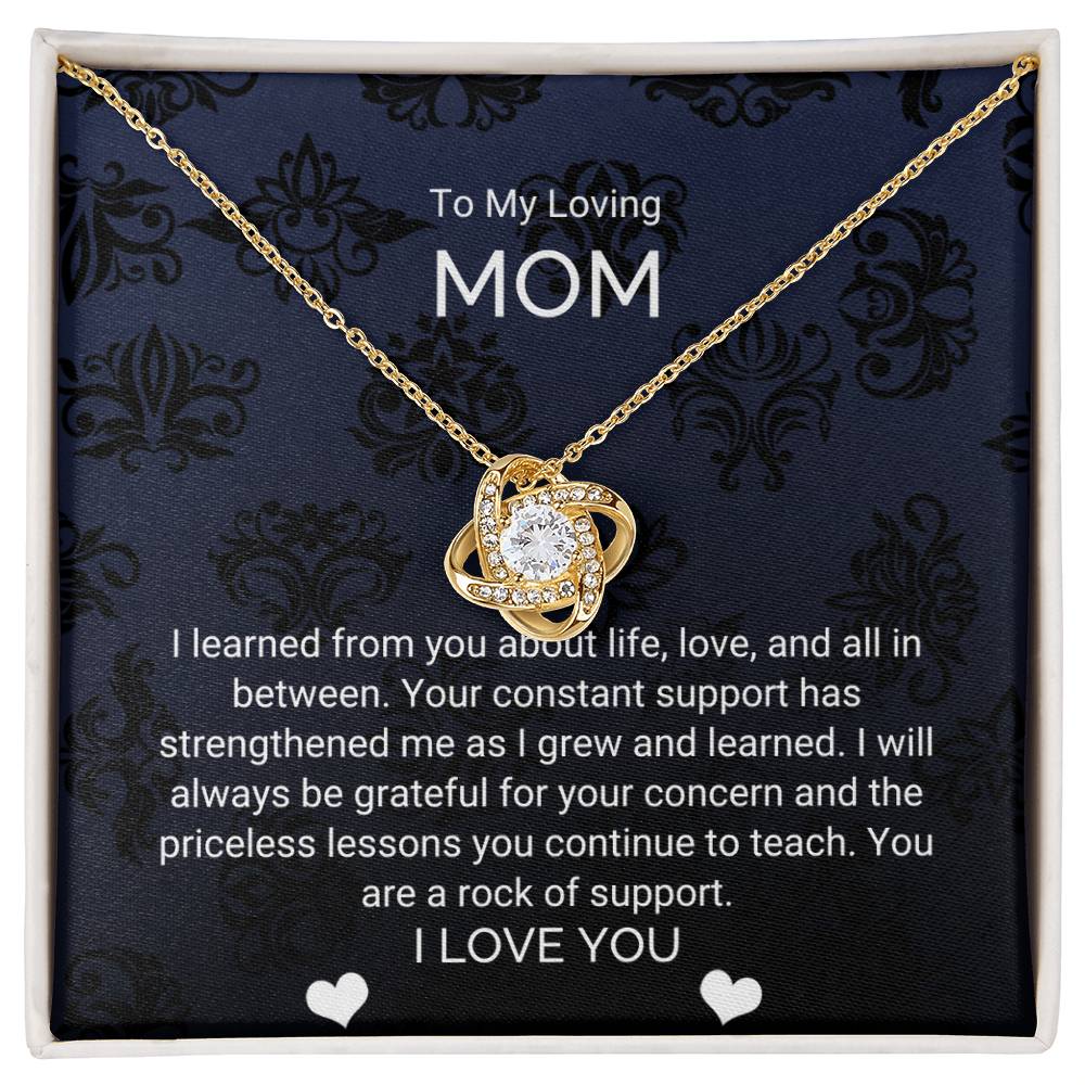 To My Mom - Strength and Support - Love Knot Necklace