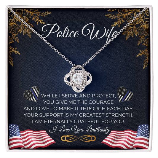 Police Wife - Courage & Love - Love Knot Necklace