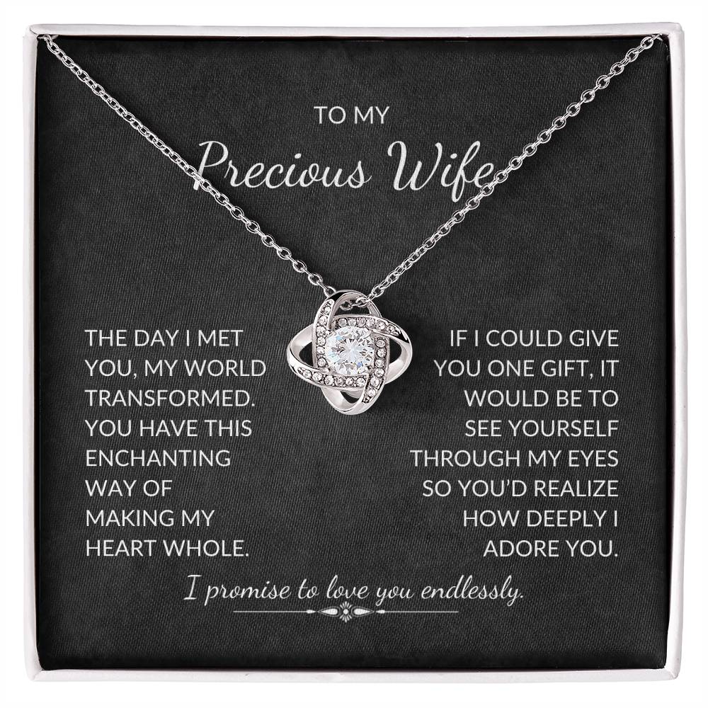 To My Wife - Through My Eyes - Love Knot Necklace