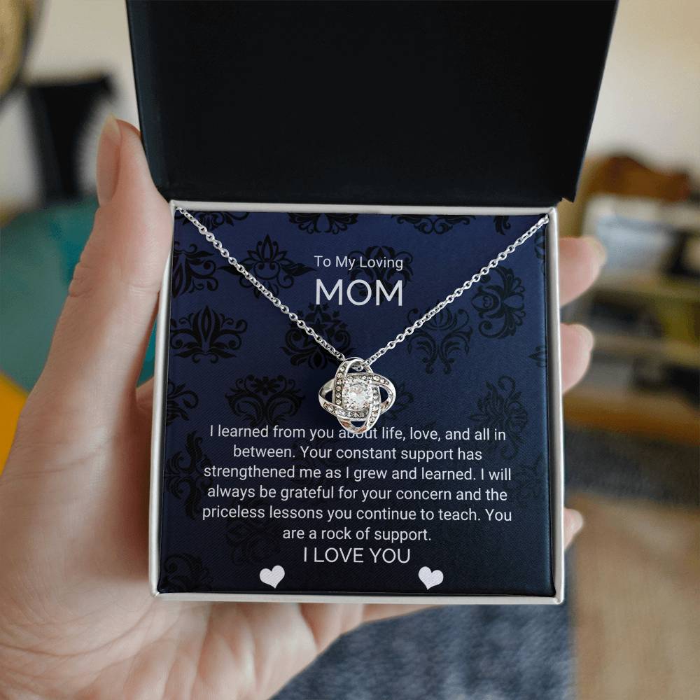 To My Mom - Strength and Support - Love Knot Necklace