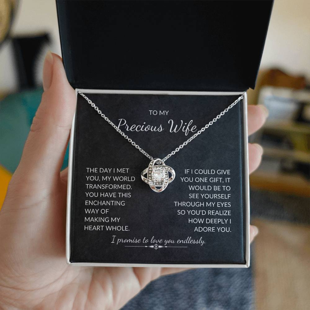 To My Wife - Through My Eyes - Love Knot Necklace