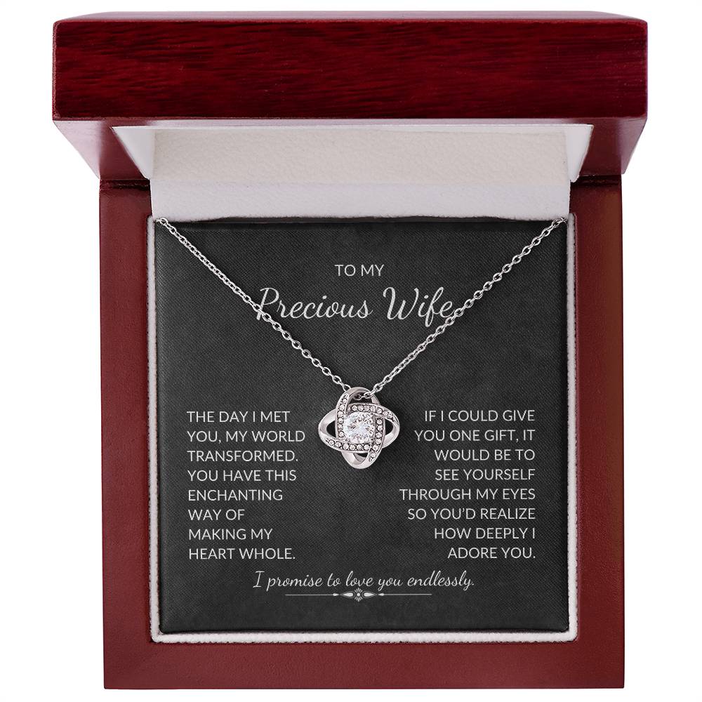 To My Wife - Through My Eyes - Love Knot Necklace