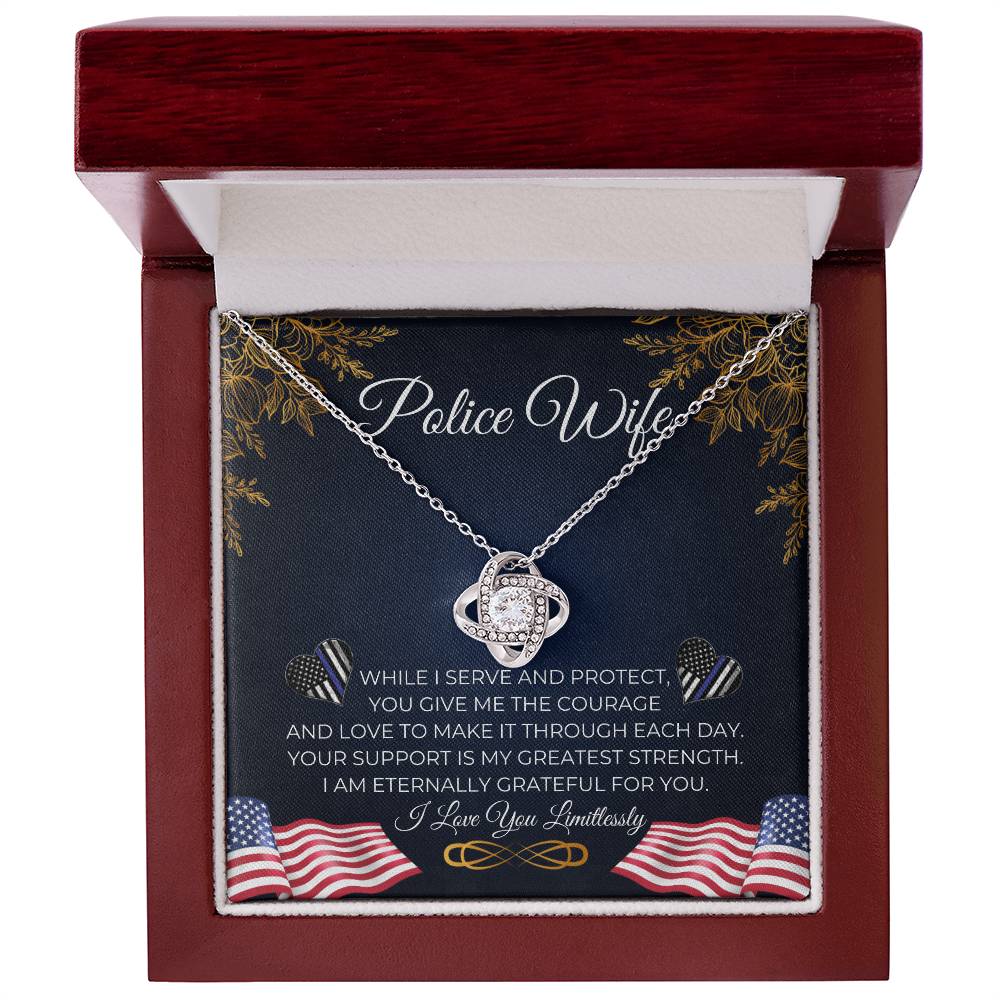 Police Wife - Courage & Love - Love Knot Necklace