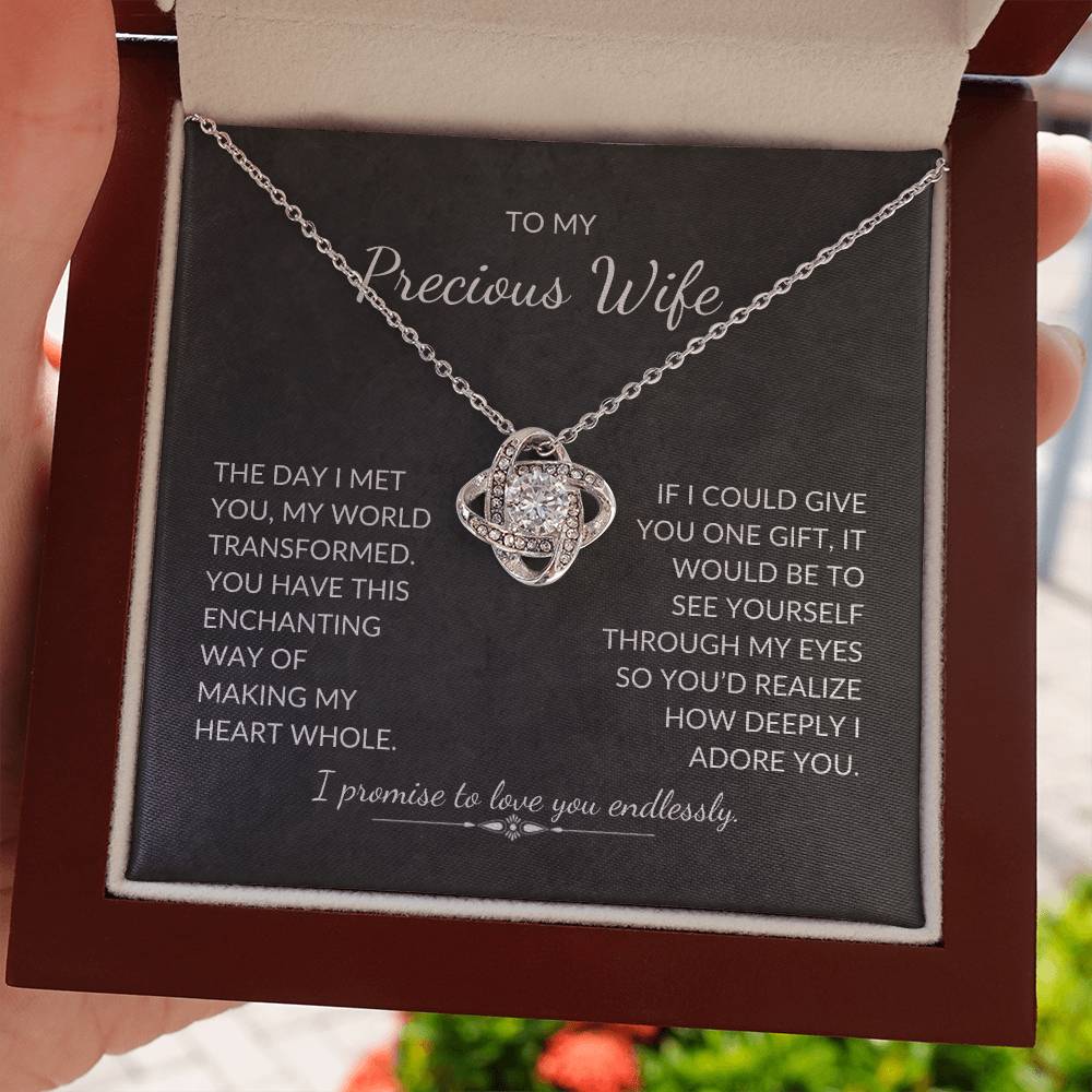 To My Wife - Through My Eyes - Love Knot Necklace